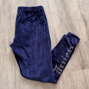 Y2K Juicy Couture sweatpants Womens Medium Blue Velour Juicy Rhinestone Logo